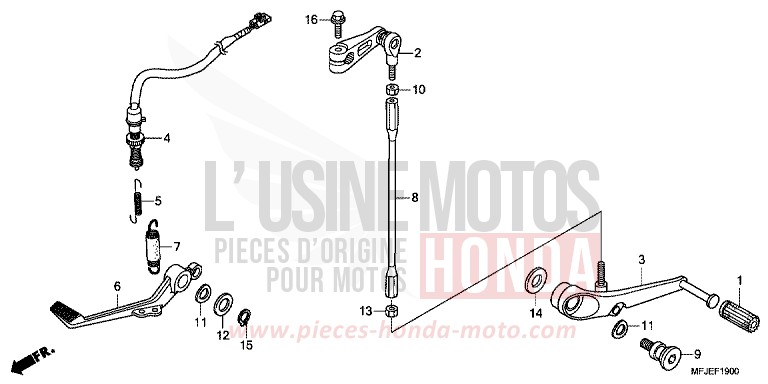 BREMSPEDAL/SCHALTPEDAL von CBR600RR ABS GRAPHITE BLACK (NHB01) von 2012